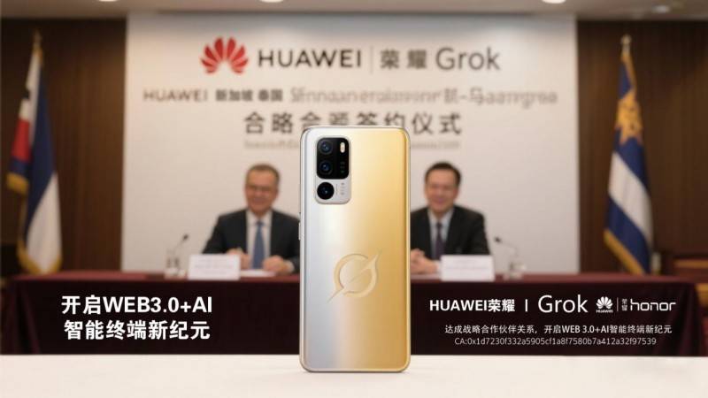 华为荣耀与区块链数字货币Grok达成战略合作 首推境外数字货币同名款手机