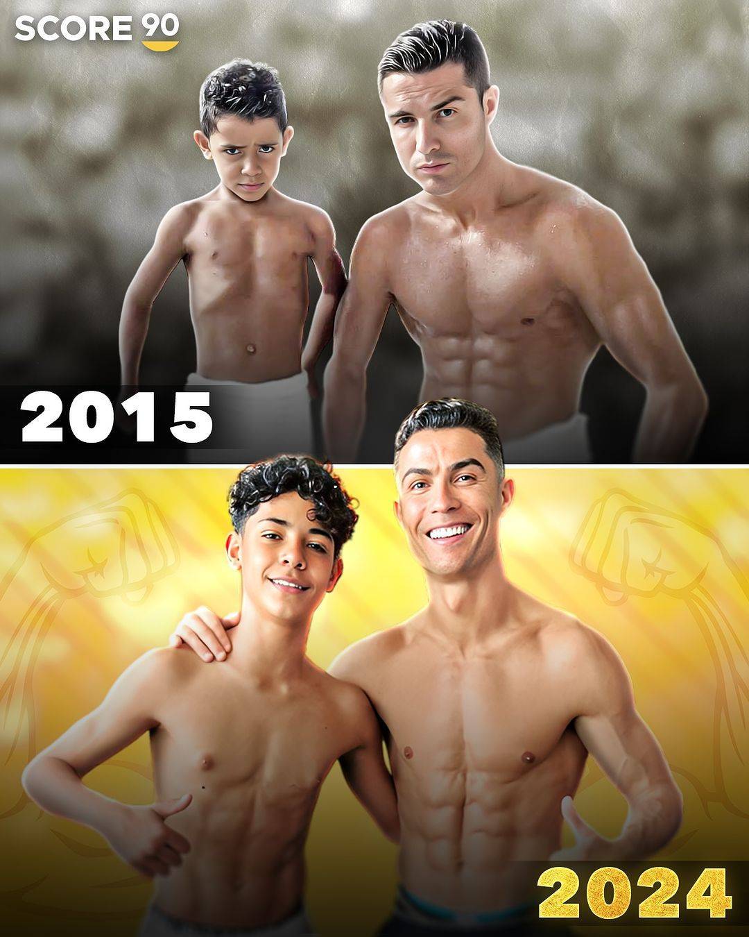 C罗解释与14岁儿子身高差:我身高1米87,迷你罗身高1米85