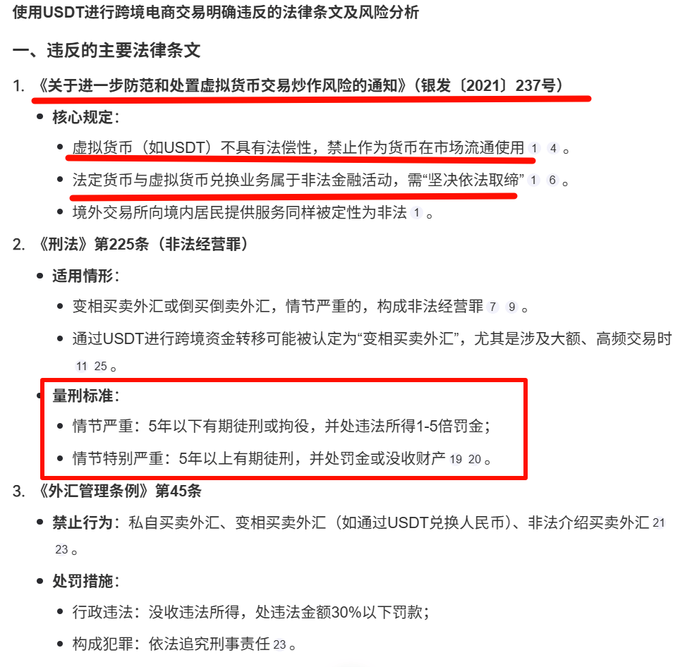 如果优哩哩是正规项目，会员们用usdt参与跨境电商犯法吗？
